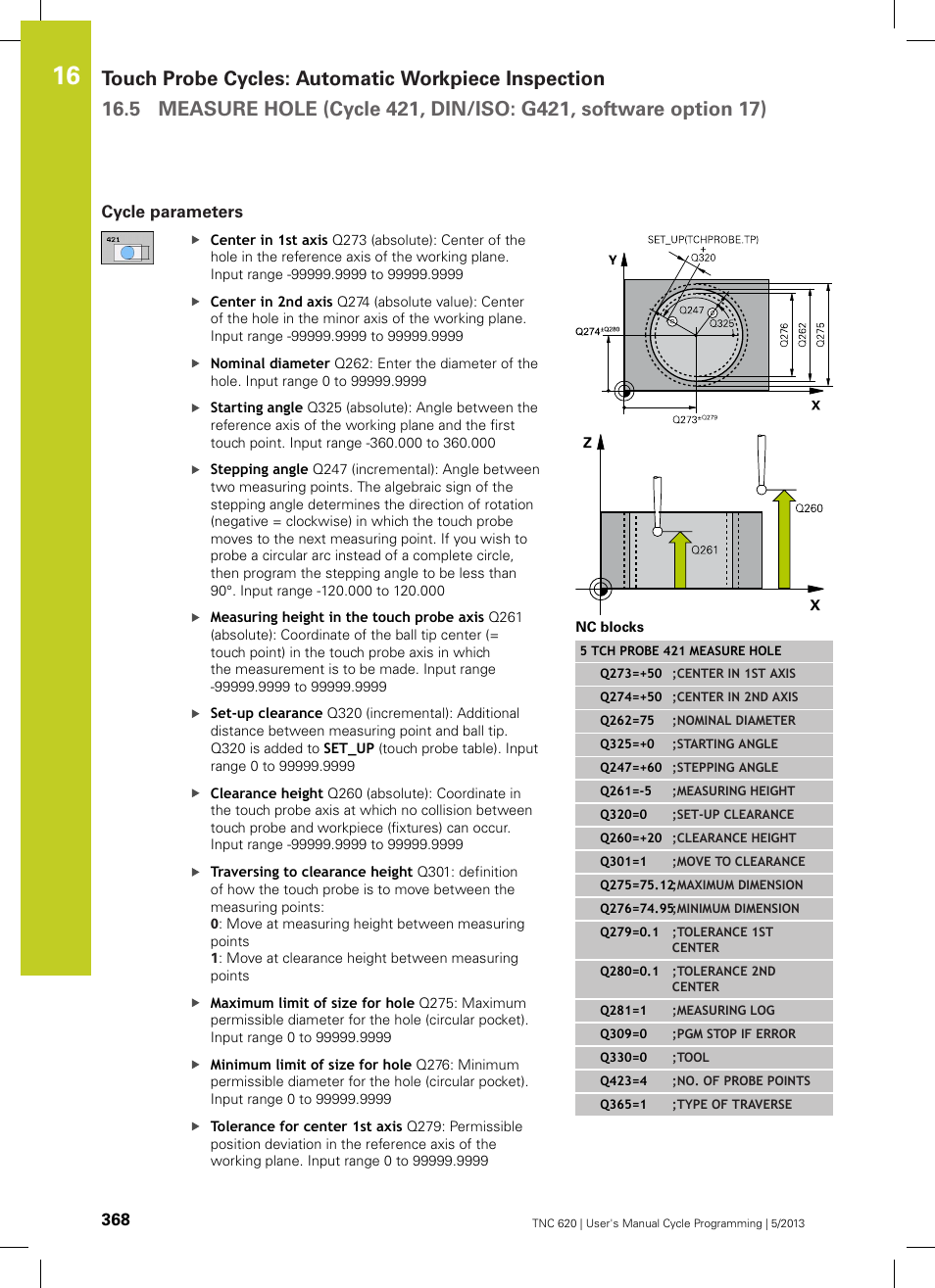 Cycle parameters | HEIDENHAIN TNC 620 (34056x-04) Cycle programming User Manual | Page 368 / 468