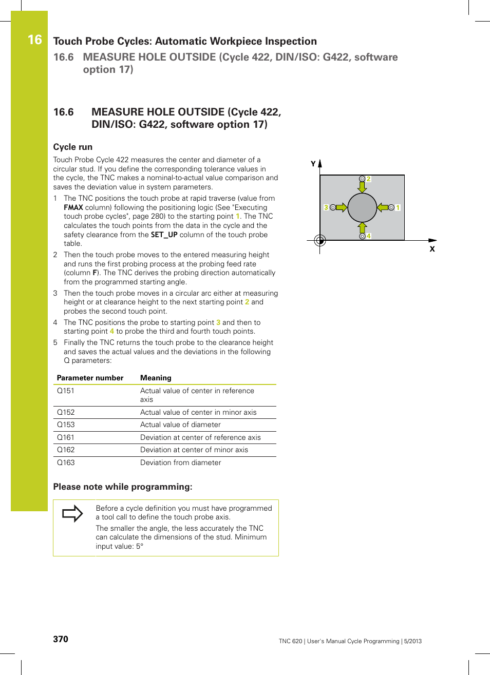 Cycle run, Please note while programming | HEIDENHAIN TNC 620 (34056x-04) Cycle programming User Manual | Page 370 / 468