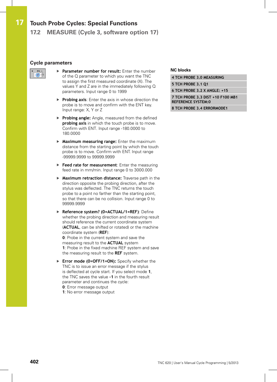 Cycle parameters | HEIDENHAIN TNC 620 (34056x-04) Cycle programming User Manual | Page 402 / 468