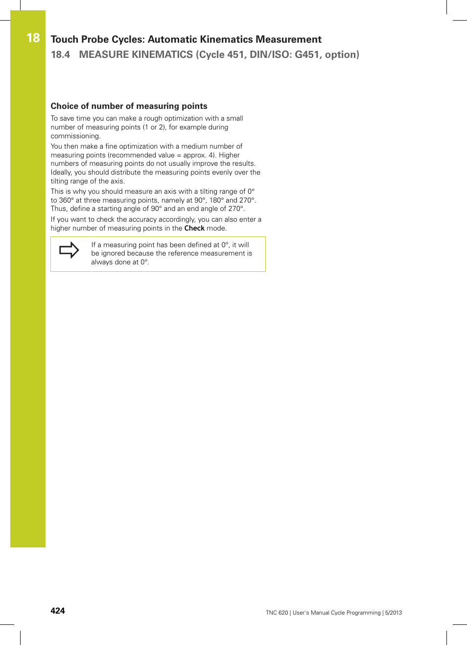 Choice of number of measuring points | HEIDENHAIN TNC 620 (34056x-04) Cycle programming User Manual | Page 424 / 468