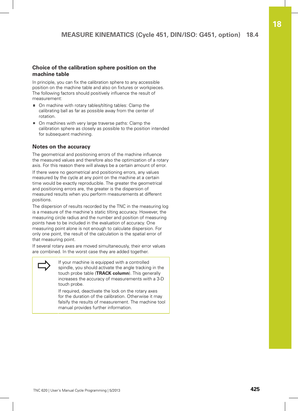 Notes on the accuracy | HEIDENHAIN TNC 620 (34056x-04) Cycle programming User Manual | Page 425 / 468
