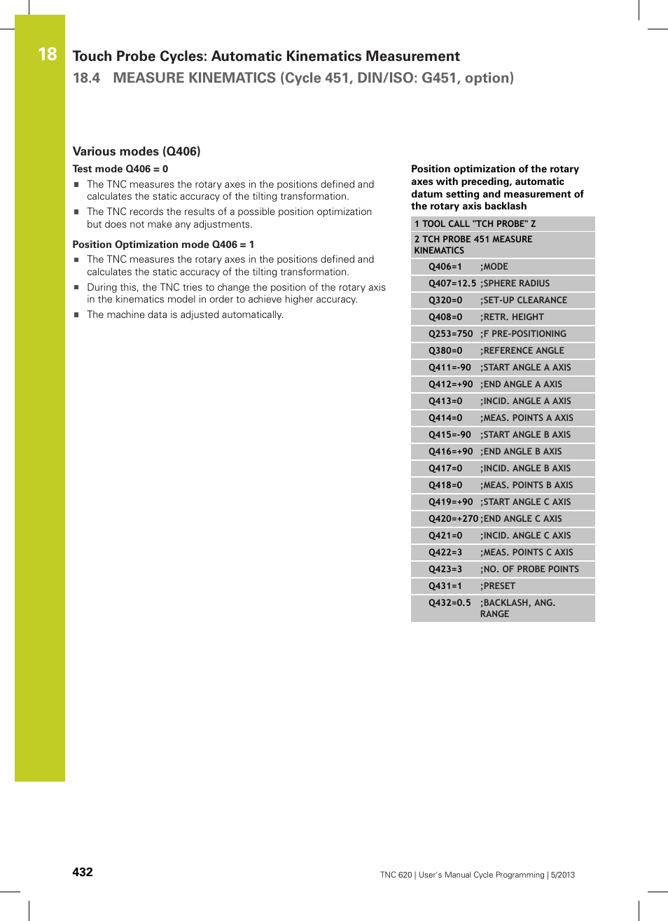 Various modes (q406) | HEIDENHAIN TNC 620 (34056x-04) Cycle programming User Manual | Page 432 / 468