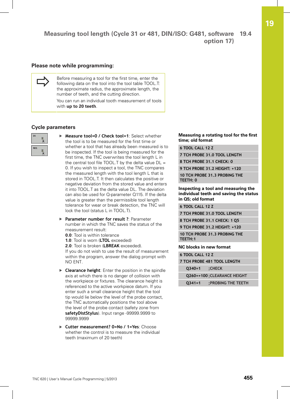Please note while programming, Cycle parameters | HEIDENHAIN TNC 620 (34056x-04) Cycle programming User Manual | Page 455 / 468