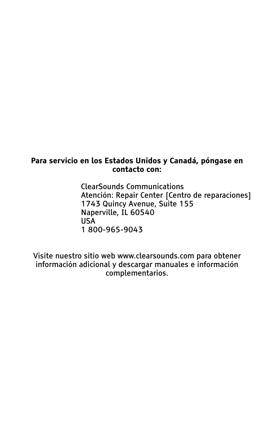 ClearSounds AMPLIFIED FREEDOM PHONE WITH FULL CLEARDIGITAL POWER CSC1000 User Manual | Page 120 / 180
