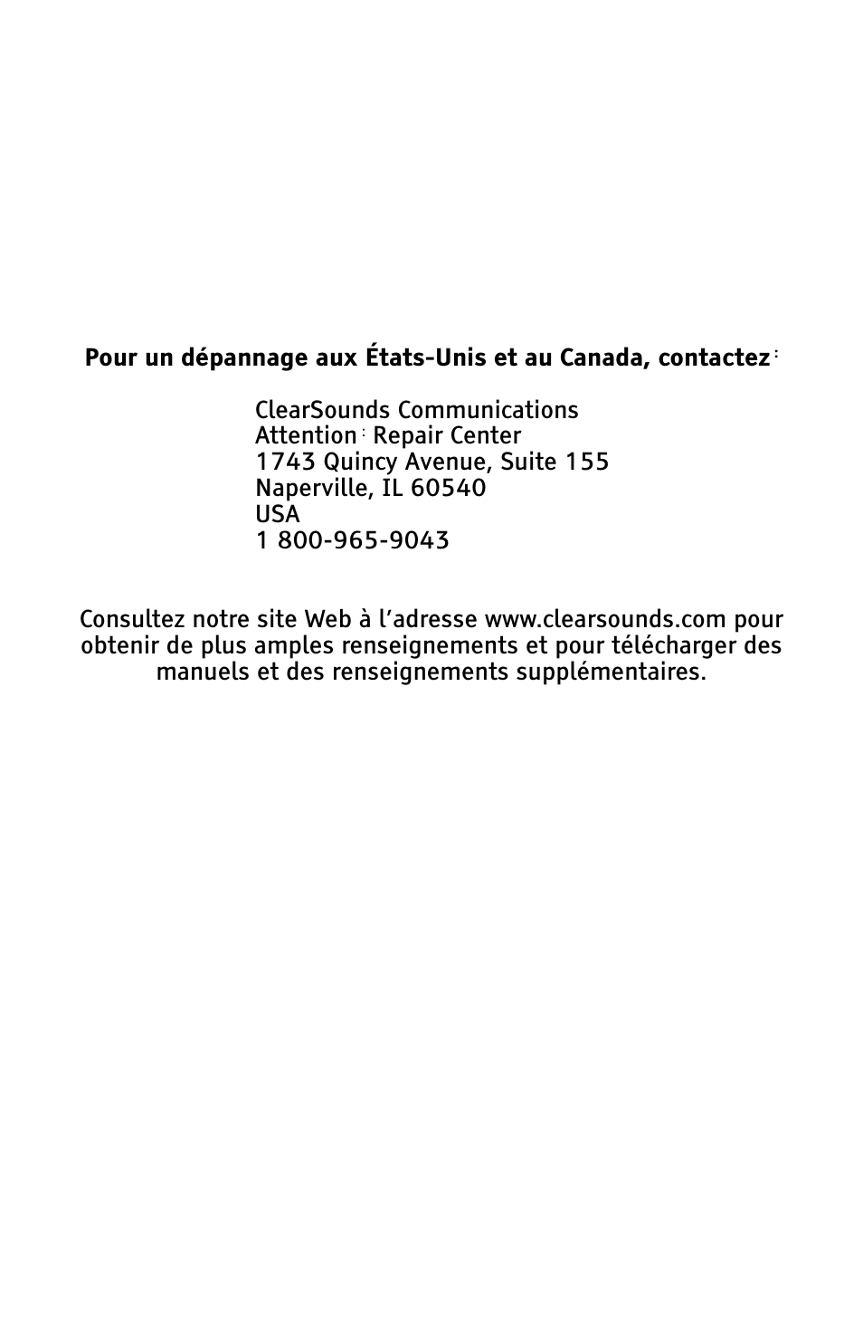 ClearSounds AMPLIFIED FREEDOM PHONE WITH FULL CLEARDIGITAL POWER CSC1000 User Manual | Page 180 / 180