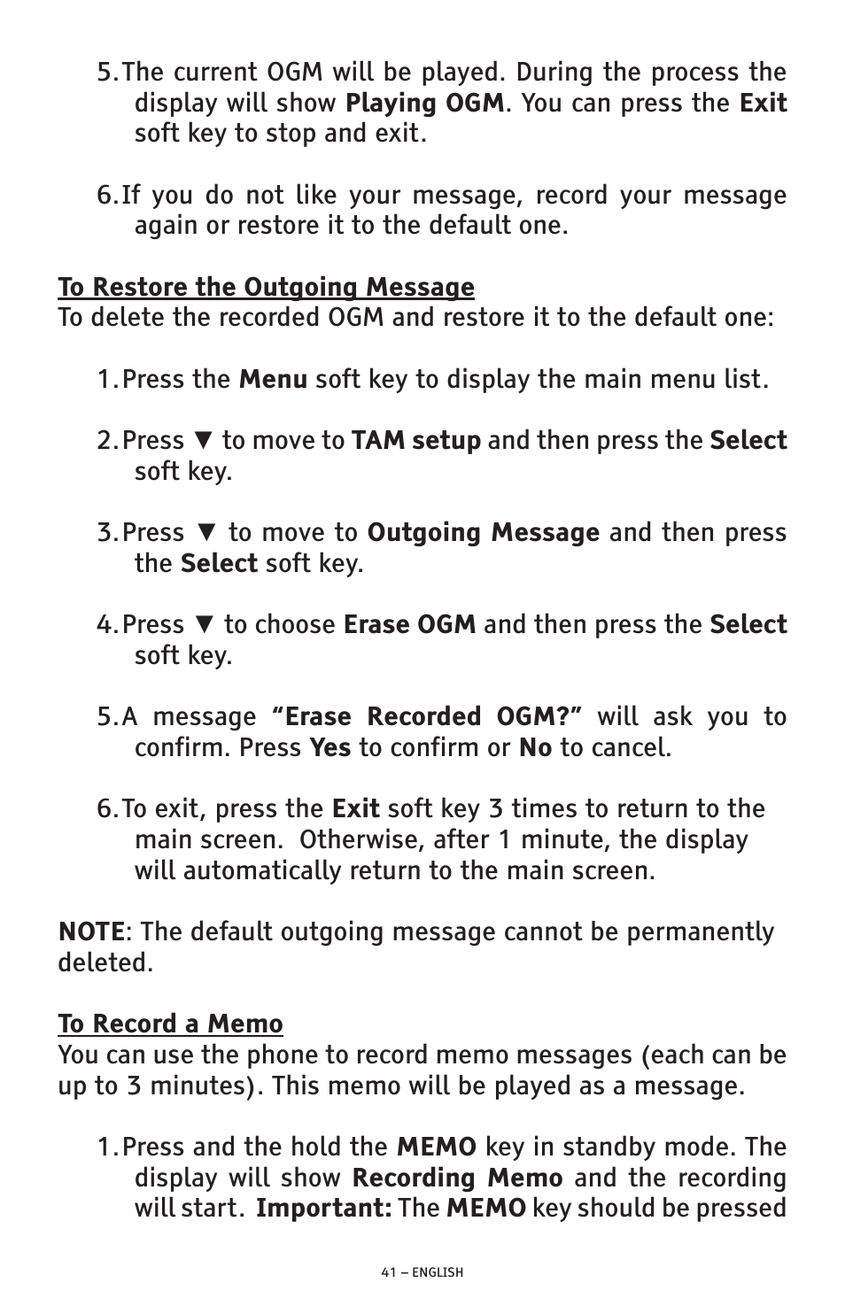 ClearSounds AMPLIFIED FREEDOM PHONE WITH FULL CLEARDIGITAL POWER CSC1000 User Manual | Page 41 / 180