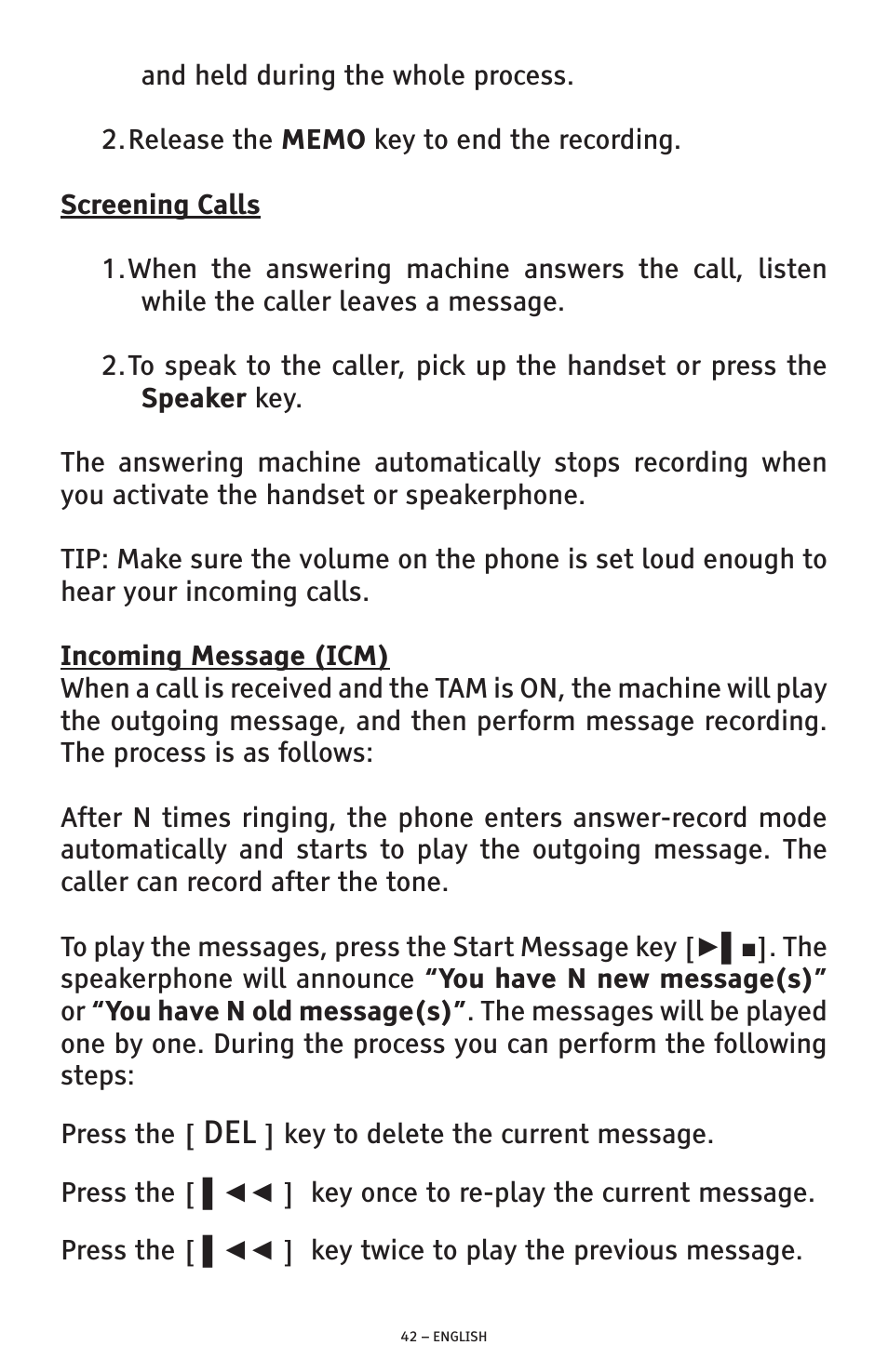 ClearSounds AMPLIFIED FREEDOM PHONE WITH FULL CLEARDIGITAL POWER CSC1000 User Manual | Page 42 / 180