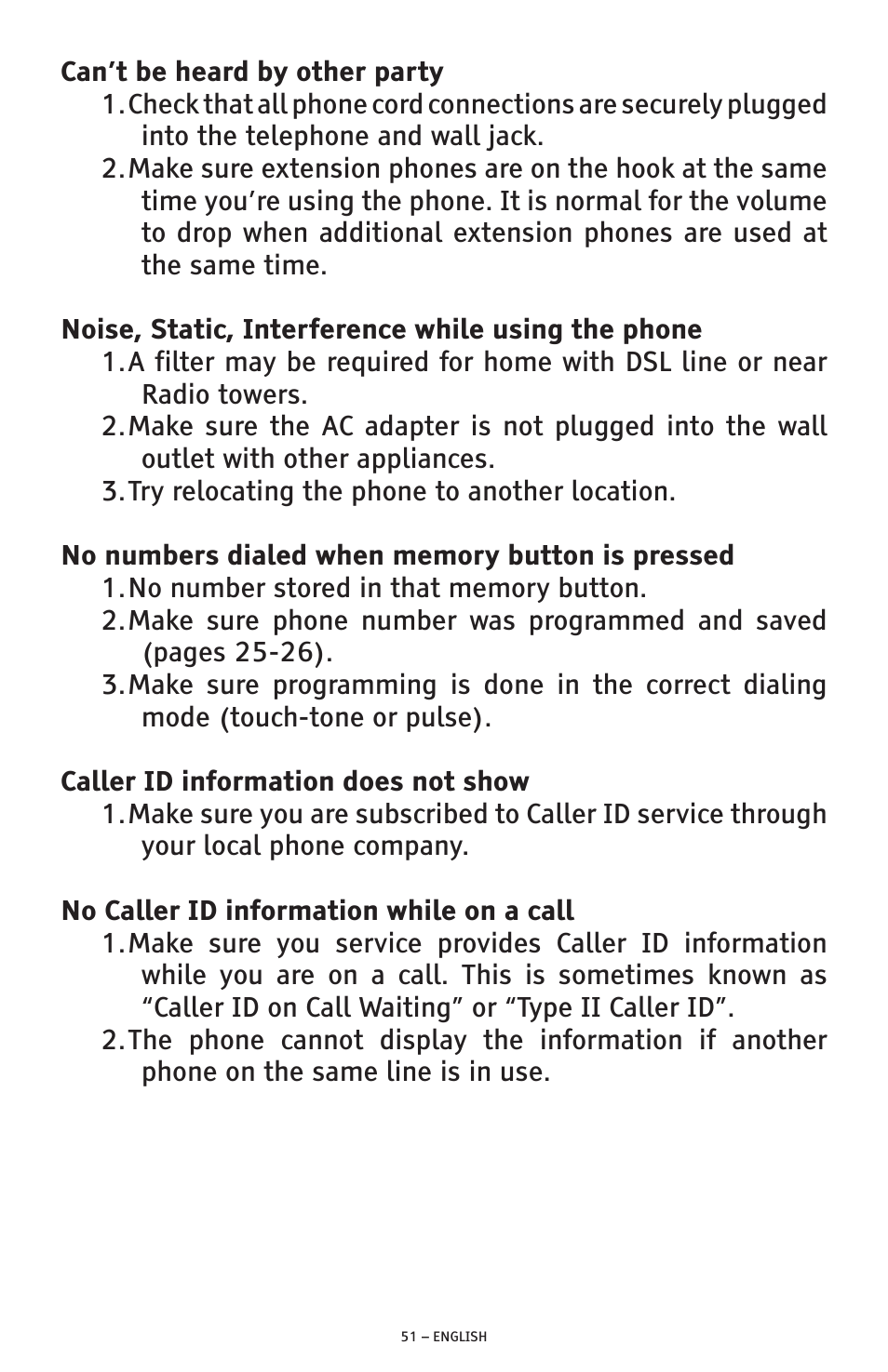 ClearSounds AMPLIFIED FREEDOM PHONE WITH FULL CLEARDIGITAL POWER CSC1000 User Manual | Page 51 / 180