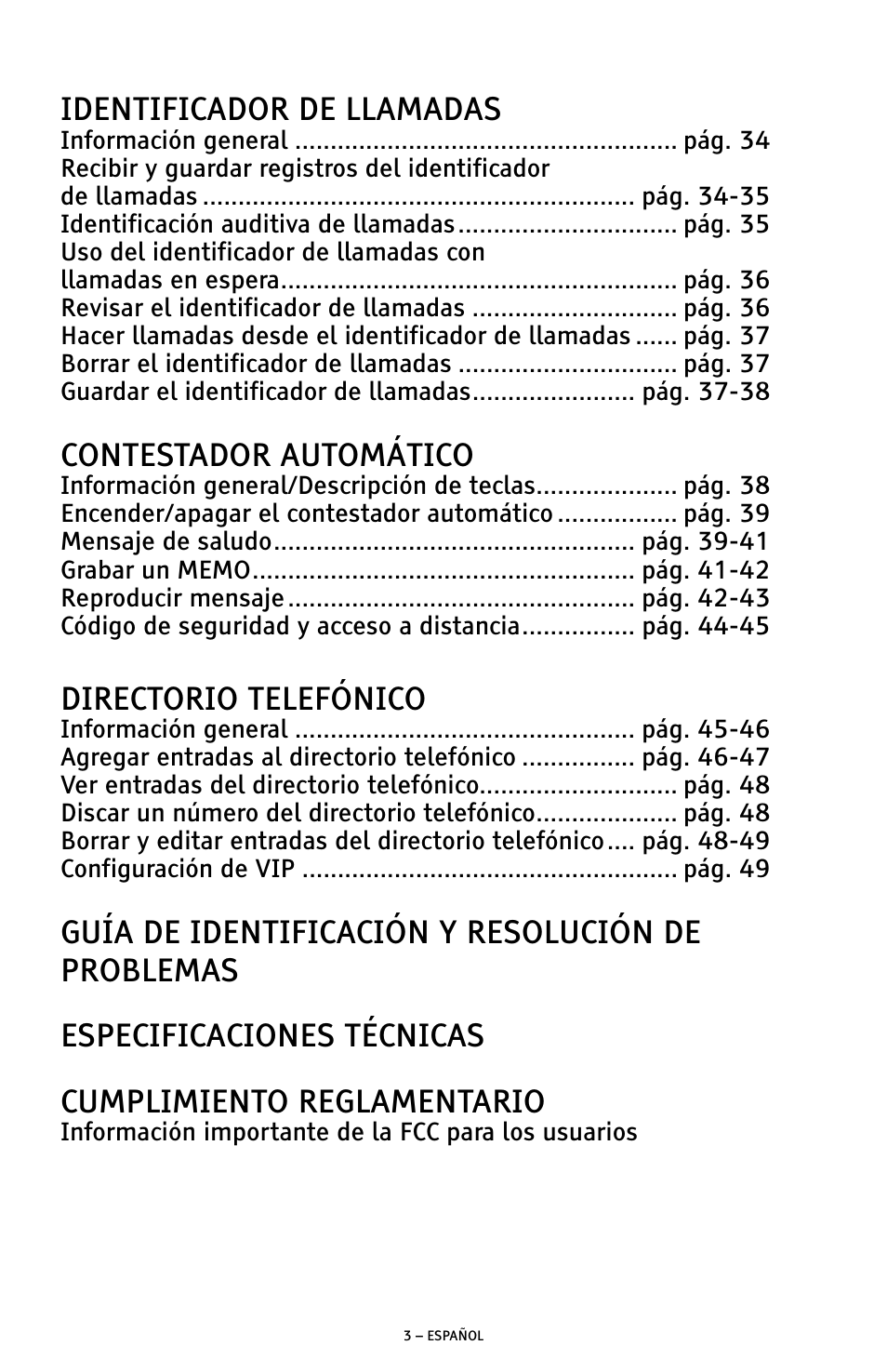 Identificador de llamadas, Contestador automático, Directorio telefónico | ClearSounds AMPLIFIED FREEDOM PHONE WITH FULL CLEARDIGITAL POWER CSC1000 User Manual | Page 63 / 180