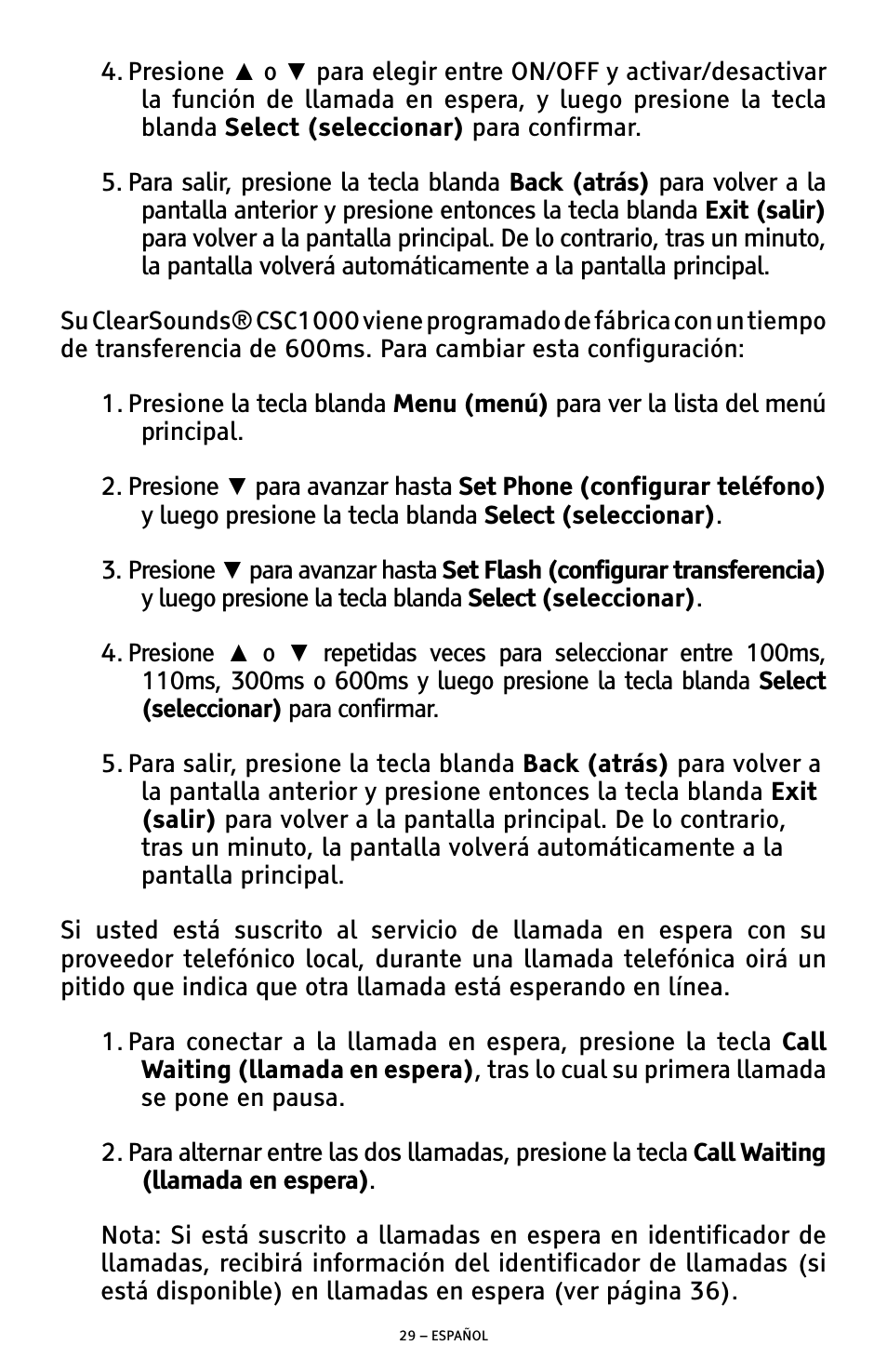 ClearSounds AMPLIFIED FREEDOM PHONE WITH FULL CLEARDIGITAL POWER CSC1000 User Manual | Page 89 / 180