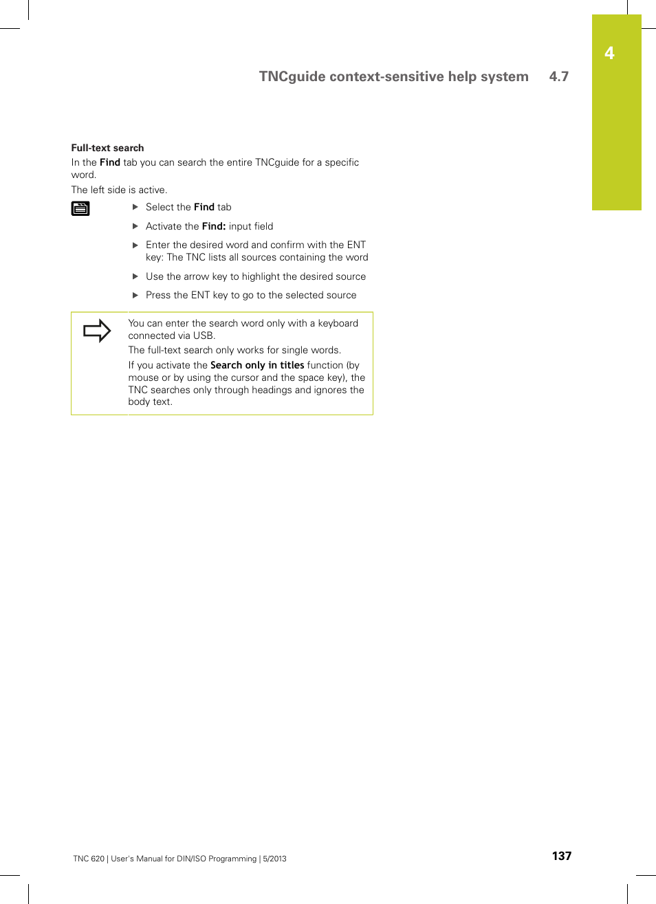 Tncguide context-sensitive help system 4.7 | HEIDENHAIN TNC 620 (34056x-04) ISO programming User Manual | Page 137 / 531