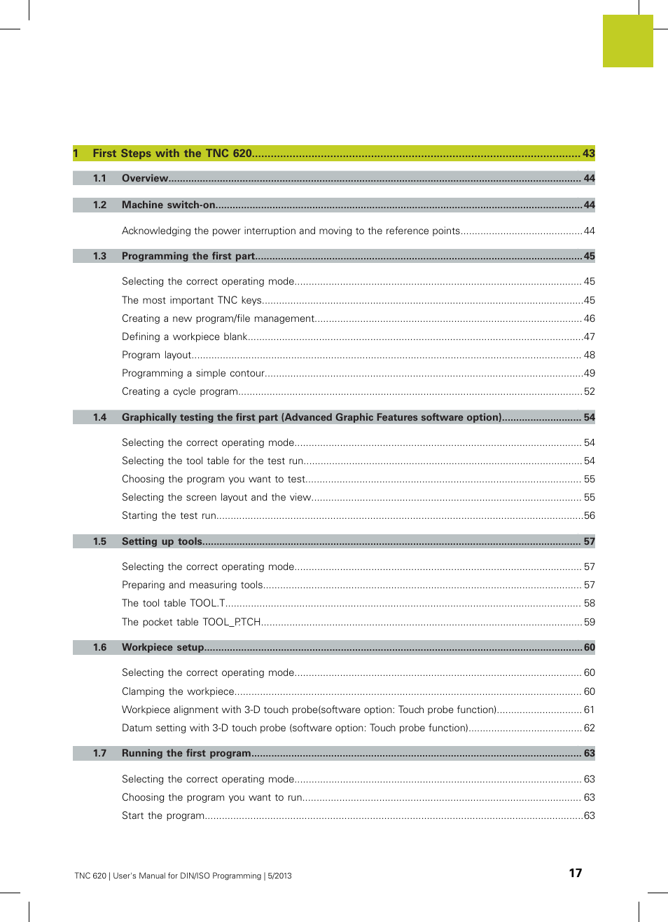 HEIDENHAIN TNC 620 (34056x-04) ISO programming User Manual | Page 17 / 531