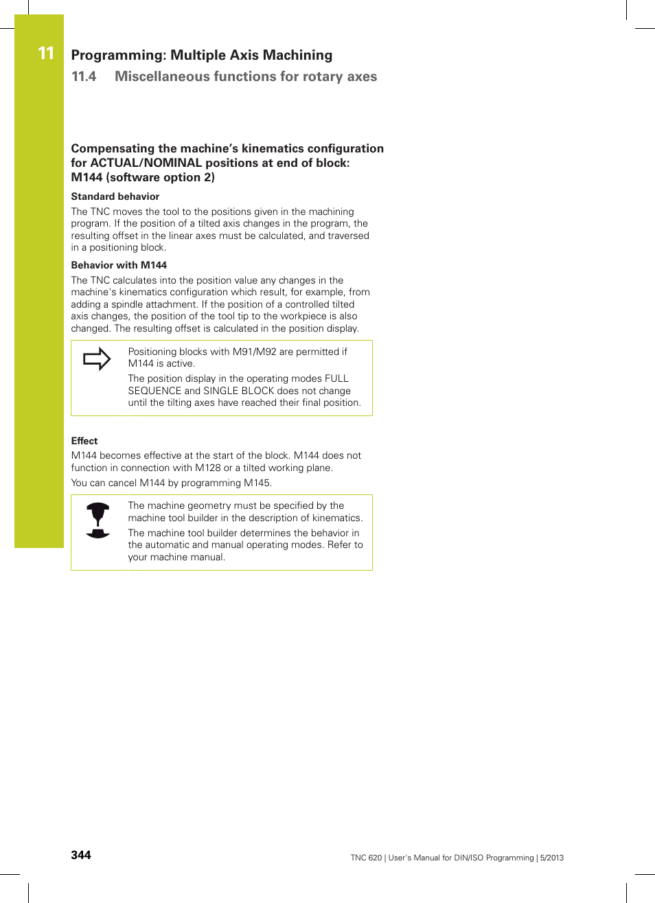 M144 (software option 2) | HEIDENHAIN TNC 620 (34056x-04) ISO programming User Manual | Page 344 / 531