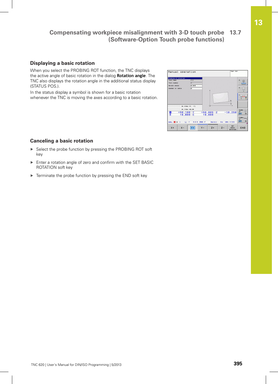 Displaying a basic rotation, Canceling a basic rotation | HEIDENHAIN TNC 620 (34056x-04) ISO programming User Manual | Page 395 / 531