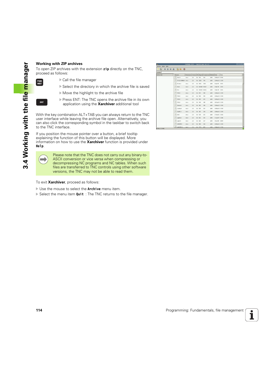 4 w o rk ing with the file manag e r | HEIDENHAIN TNC 620 (73498x-01) User Manual | Page 114 / 547