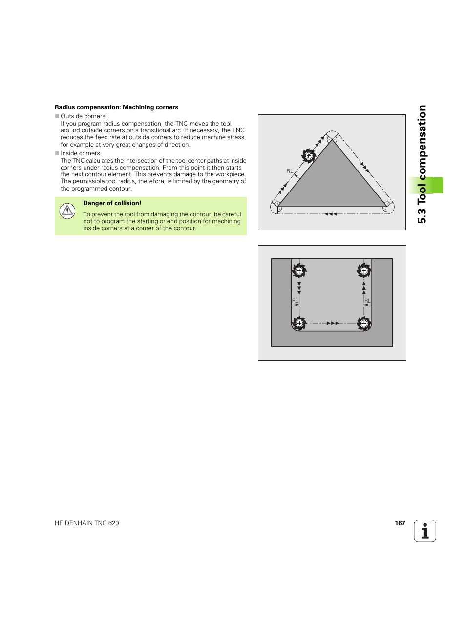 3 t ool compensation | HEIDENHAIN TNC 620 (73498x-01) User Manual | Page 167 / 547