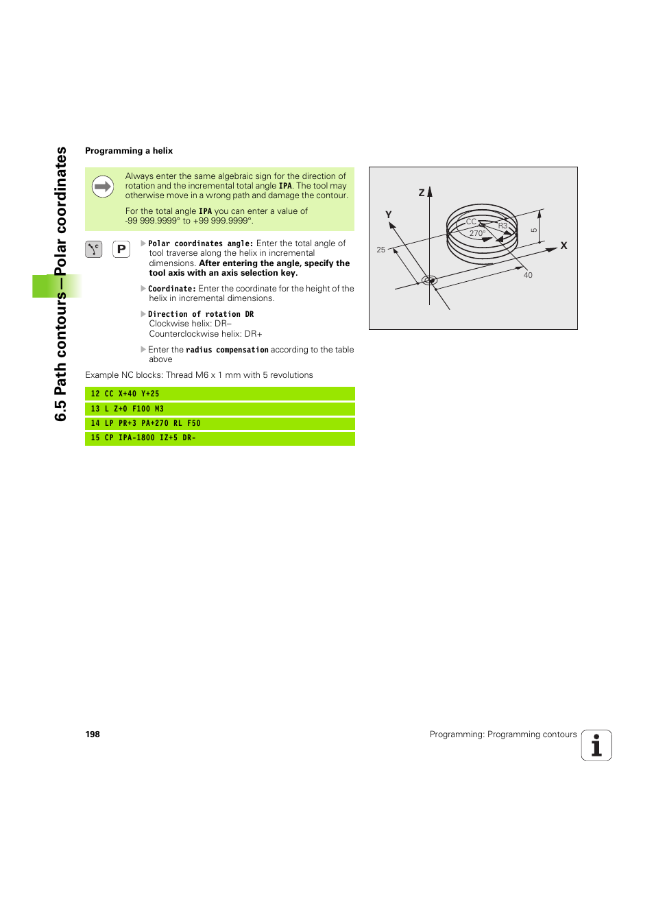 5 p a th cont ours—p olar coor dinat e s | HEIDENHAIN TNC 620 (73498x-01) User Manual | Page 198 / 547