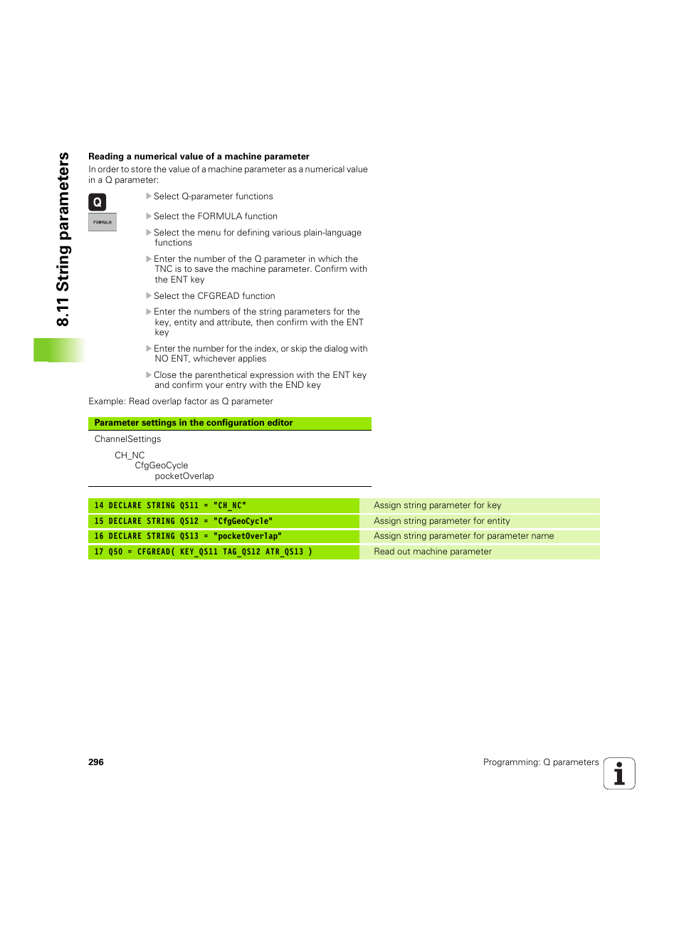 1 1 str ing par a met e rs | HEIDENHAIN TNC 620 (73498x-01) User Manual | Page 296 / 547