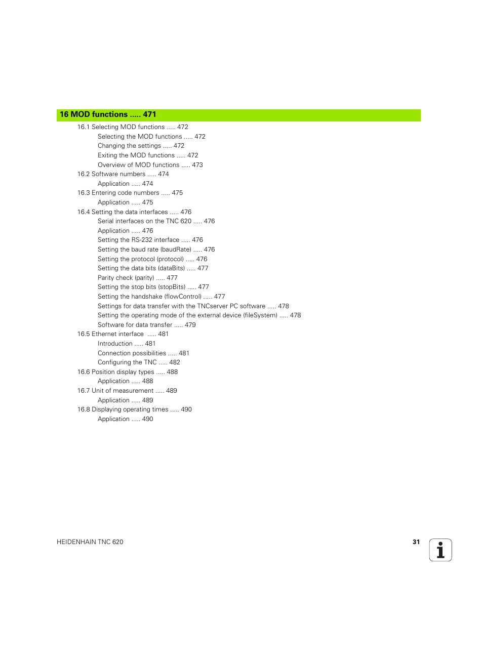 HEIDENHAIN TNC 620 (73498x-01) User Manual | Page 31 / 547