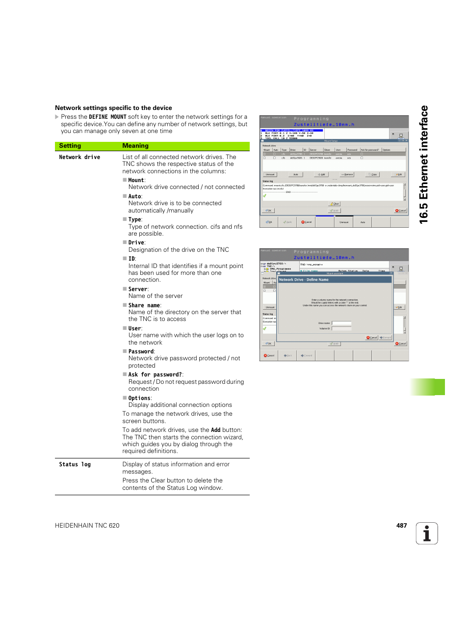 5 ether n et int e rf ace | HEIDENHAIN TNC 620 (73498x-01) User Manual | Page 487 / 547