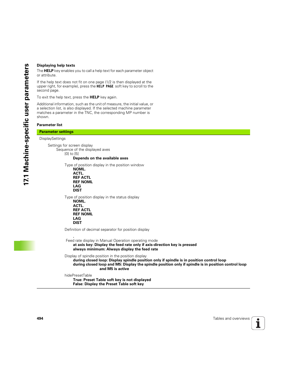 1 mac h ine-specific user par a met e rs | HEIDENHAIN TNC 620 (73498x-01) User Manual | Page 494 / 547