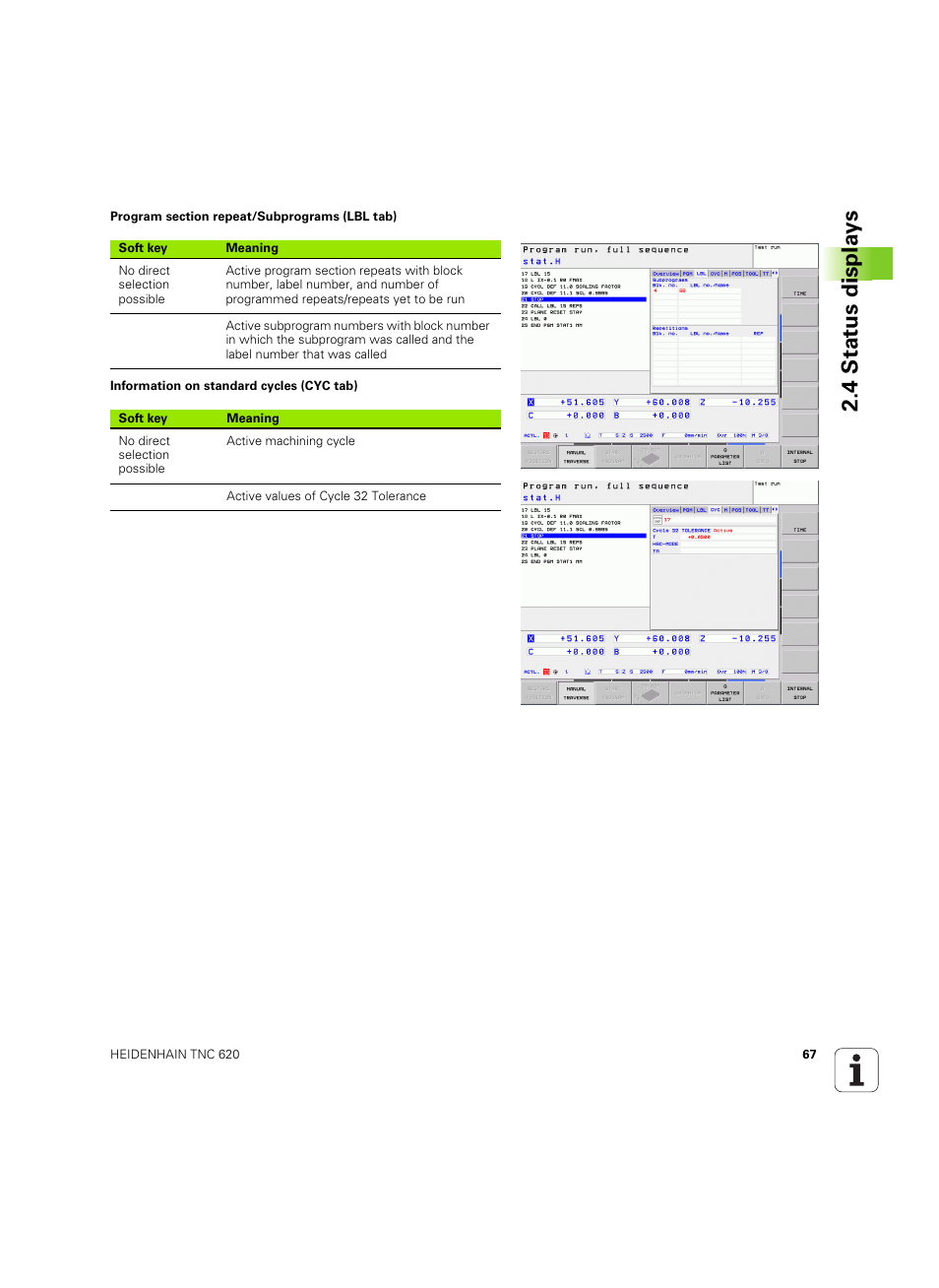 4 stat us displa ys | HEIDENHAIN TNC 620 (73498x-01) User Manual | Page 67 / 547