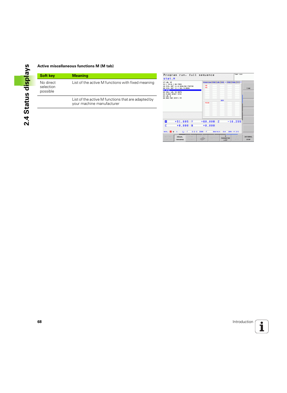 4 stat us displa ys | HEIDENHAIN TNC 620 (73498x-01) User Manual | Page 68 / 547