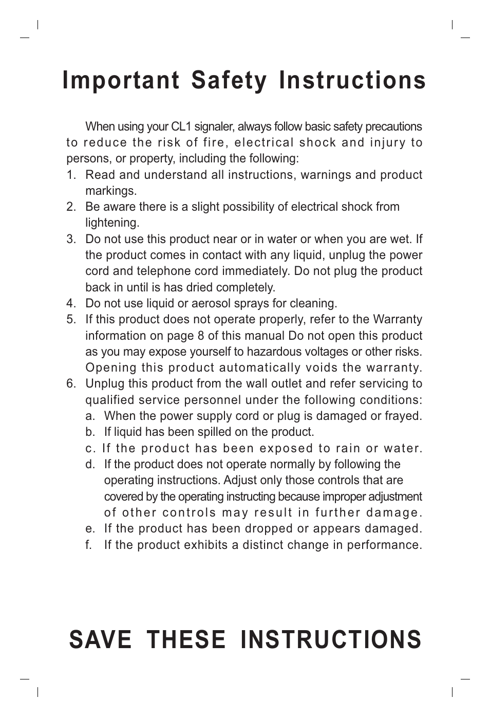 ClearSounds LOUD N CLEAR CL1 User Manual | Page 2 / 8