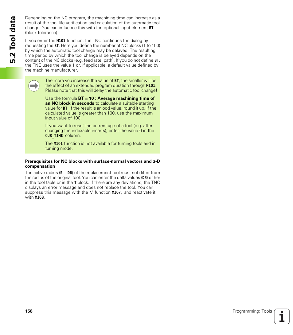 2 t ool data | HEIDENHAIN TNC 620 (73498x-01) ISO programming User Manual | Page 158 / 497
