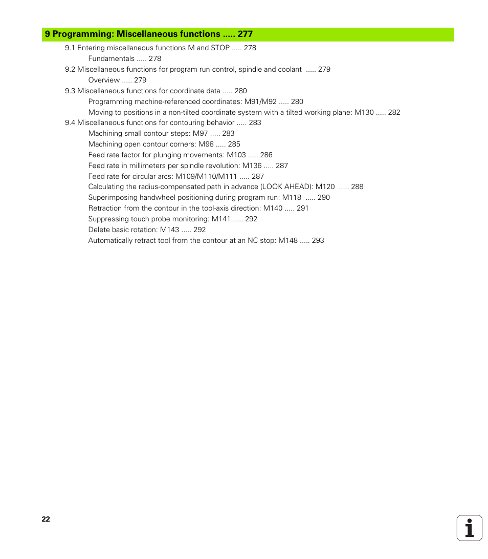 HEIDENHAIN TNC 620 (73498x-01) ISO programming User Manual | Page 22 / 497