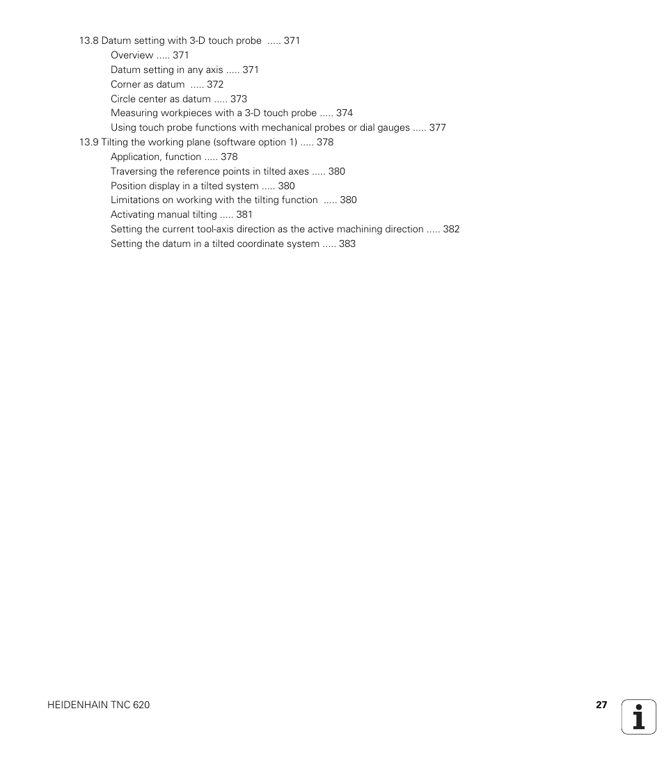 HEIDENHAIN TNC 620 (73498x-01) ISO programming User Manual | Page 27 / 497
