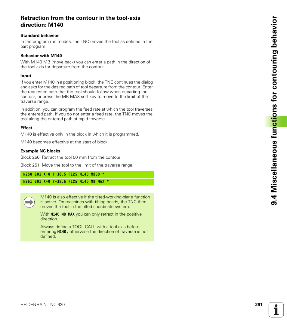 HEIDENHAIN TNC 620 (73498x-01) ISO programming User Manual | Page 291 / 497