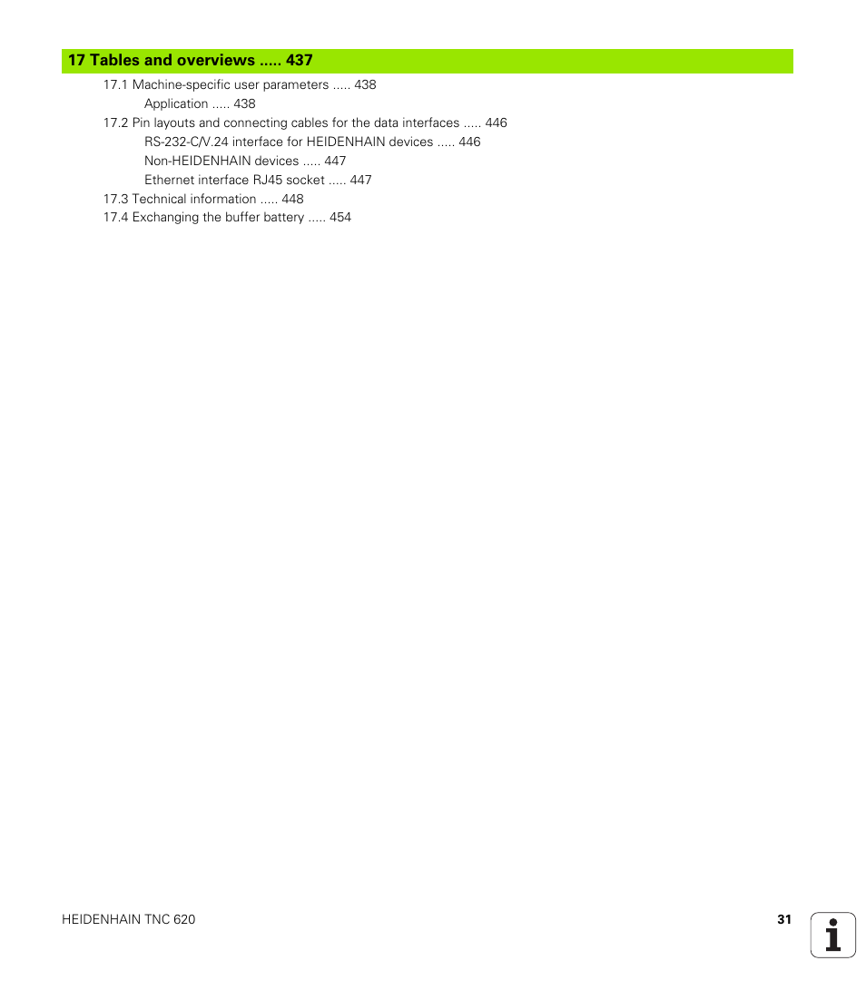 HEIDENHAIN TNC 620 (73498x-01) ISO programming User Manual | Page 31 / 497