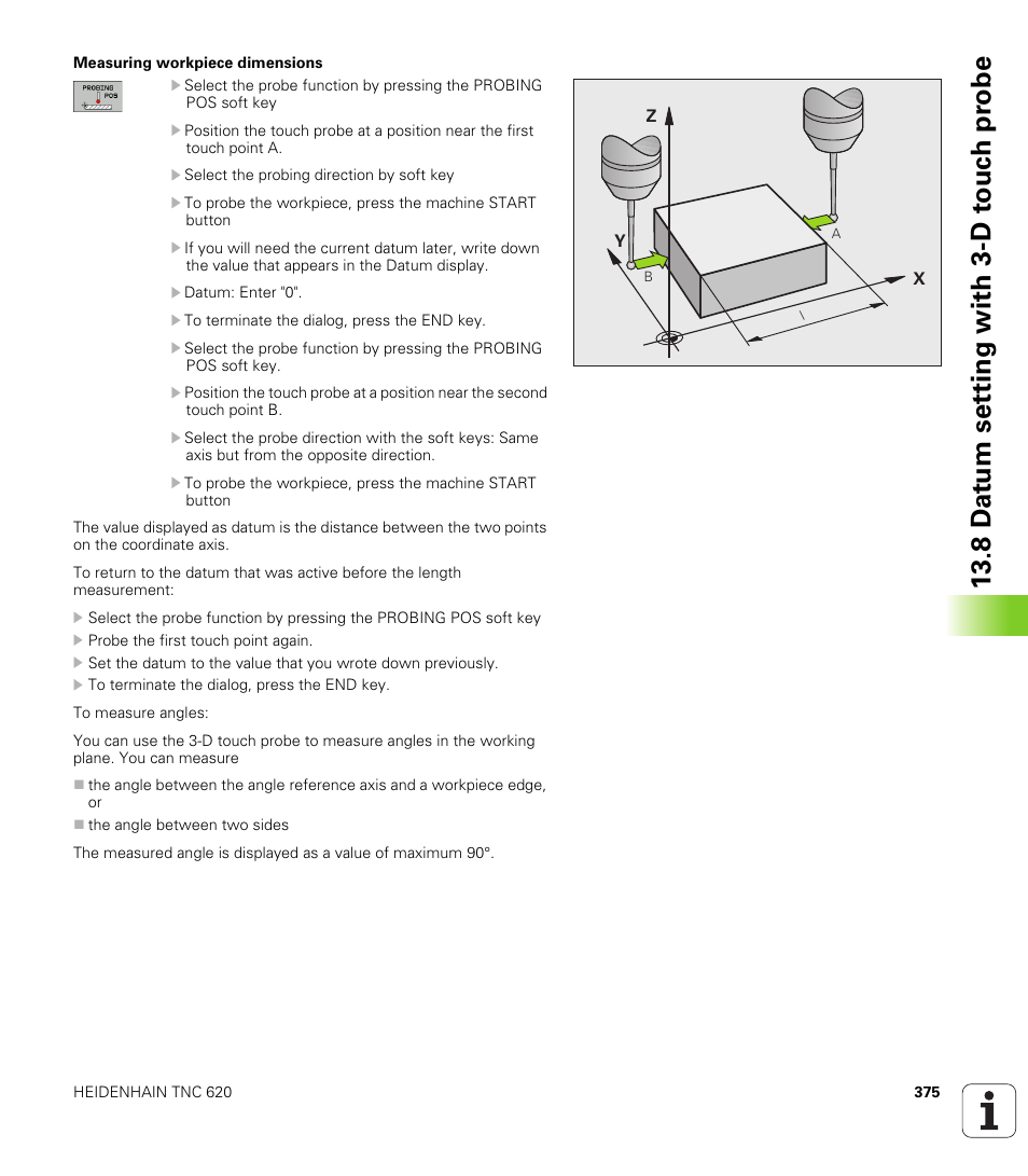 8 d a tu m set ting with 3-d t o uc h pr obe | HEIDENHAIN TNC 620 (73498x-01) ISO programming User Manual | Page 375 / 497