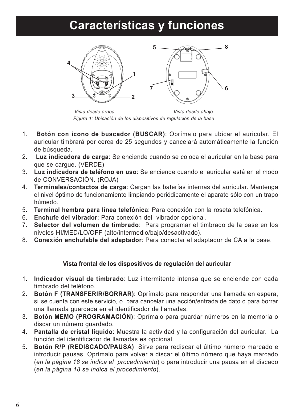 Características y funciones | ClearSounds A50 User Manual | Page 66 / 89