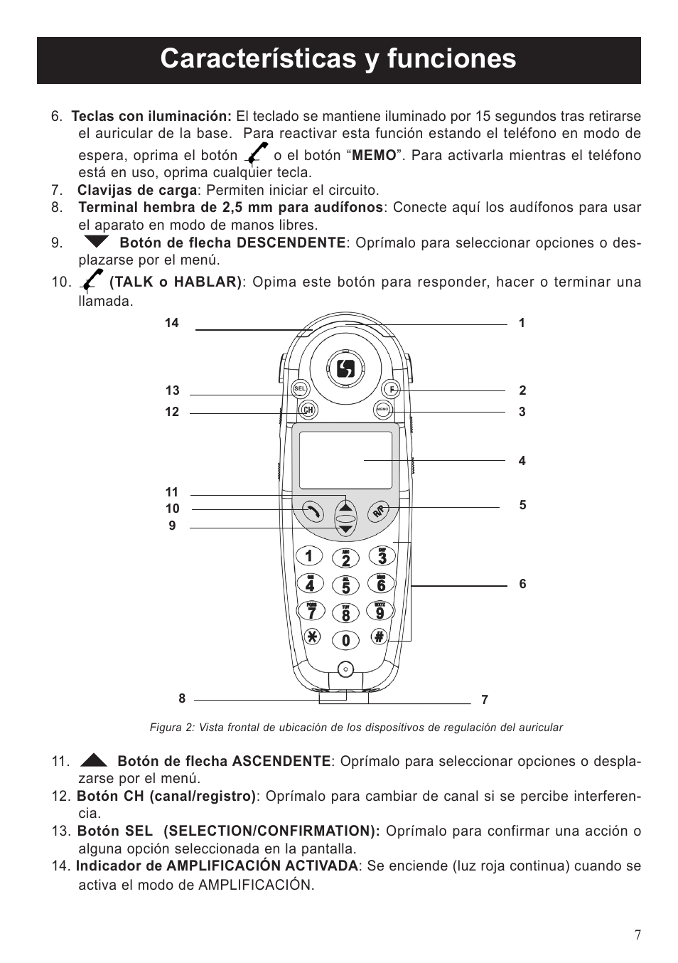 Características y funciones | ClearSounds A50 User Manual | Page 67 / 89