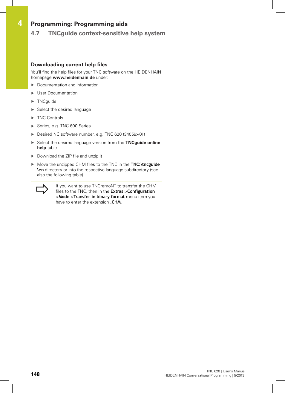 Downloading current help files | HEIDENHAIN TNC 620 (73498x-02) User Manual | Page 148 / 599