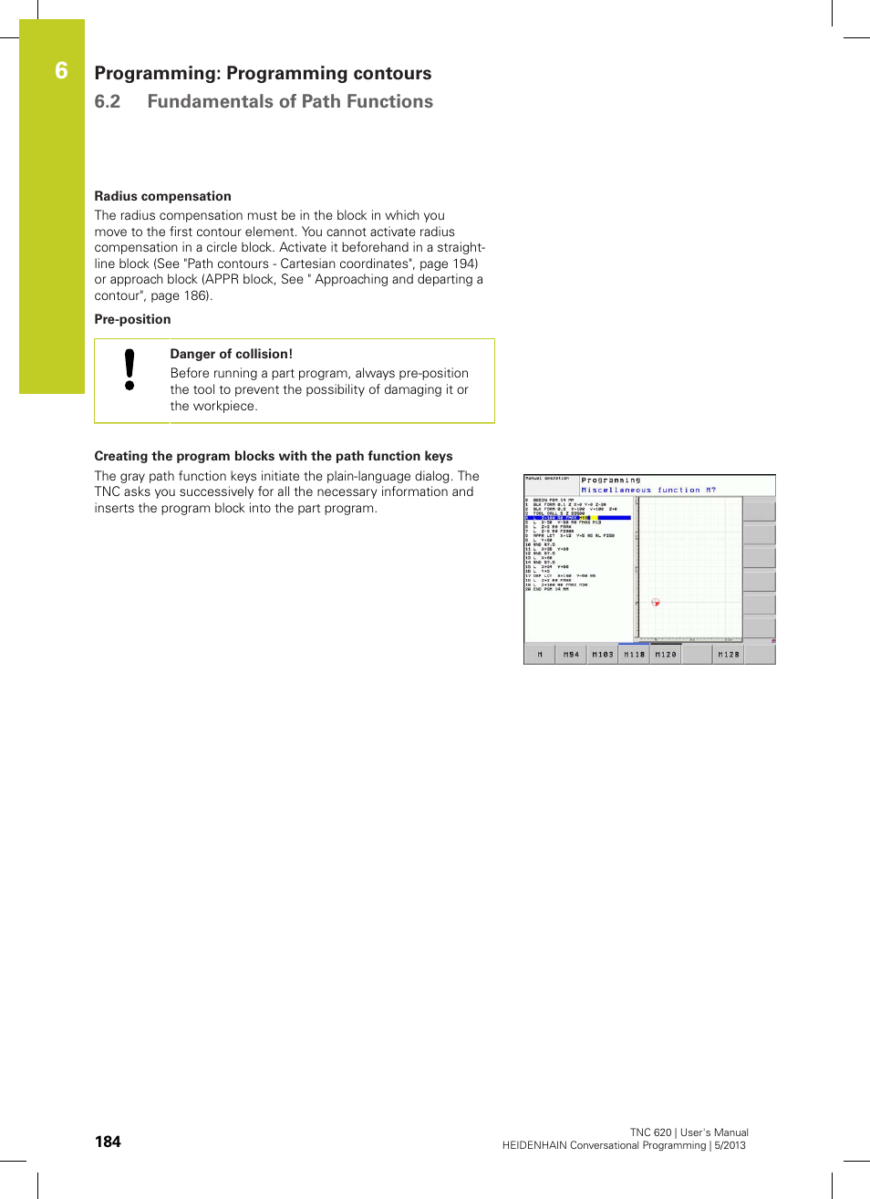 HEIDENHAIN TNC 620 (73498x-02) User Manual | Page 184 / 599