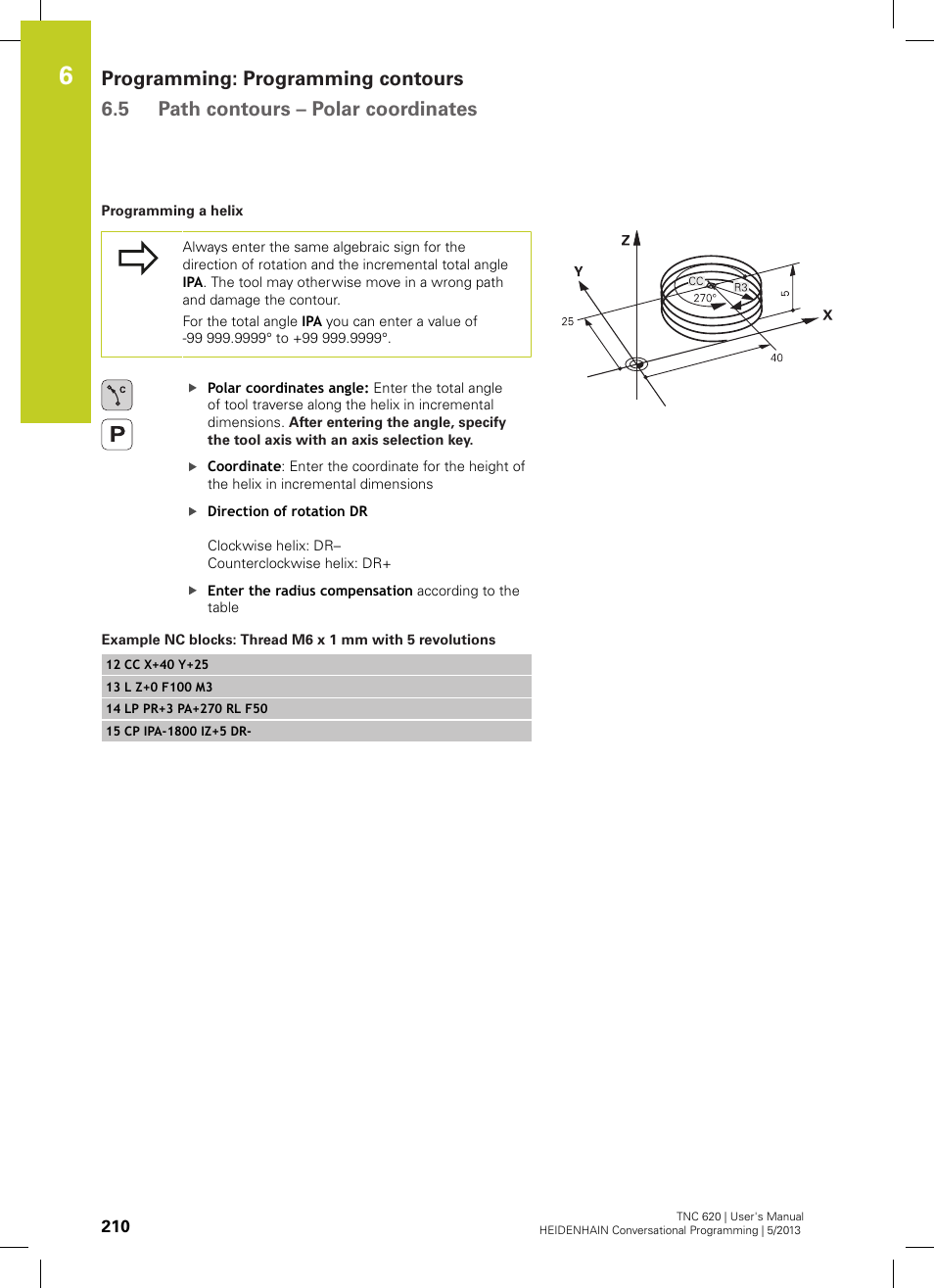 HEIDENHAIN TNC 620 (73498x-02) User Manual | Page 210 / 599