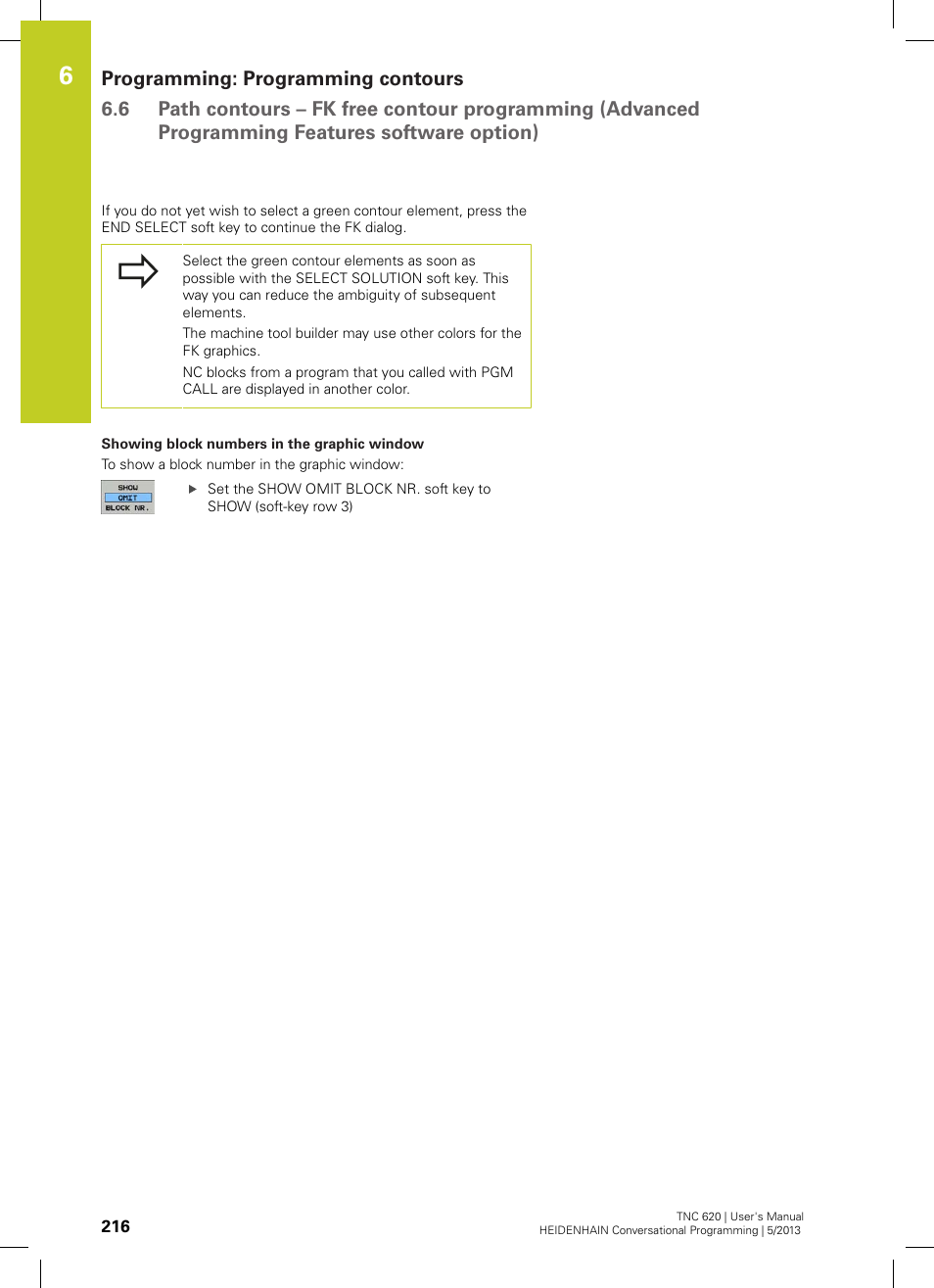 HEIDENHAIN TNC 620 (73498x-02) User Manual | Page 216 / 599