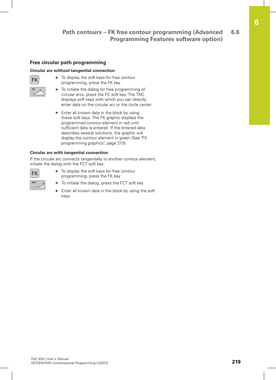 Free circular path programming | HEIDENHAIN TNC 620 (73498x-02) User Manual | Page 219 / 599