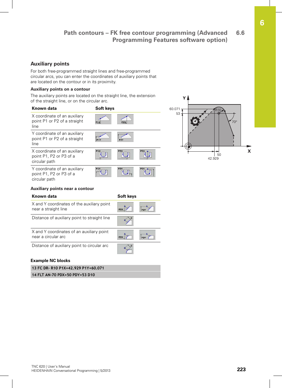 Auxiliary points | HEIDENHAIN TNC 620 (73498x-02) User Manual | Page 223 / 599