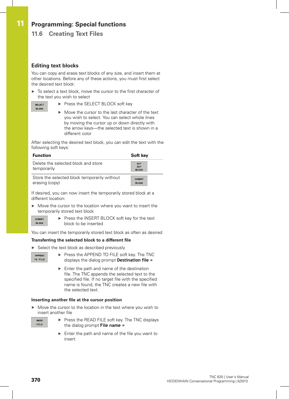 Editing text blocks | HEIDENHAIN TNC 620 (73498x-02) User Manual | Page 370 / 599