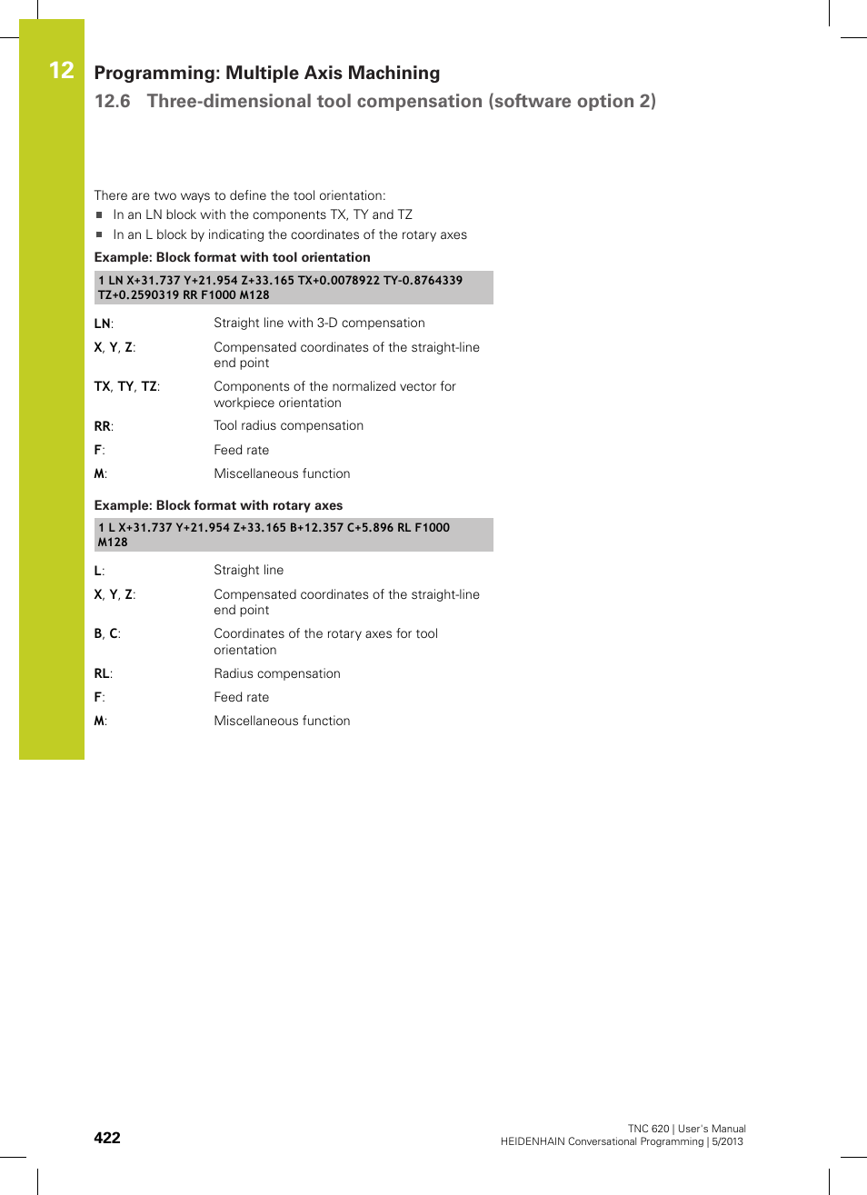 HEIDENHAIN TNC 620 (73498x-02) User Manual | Page 422 / 599