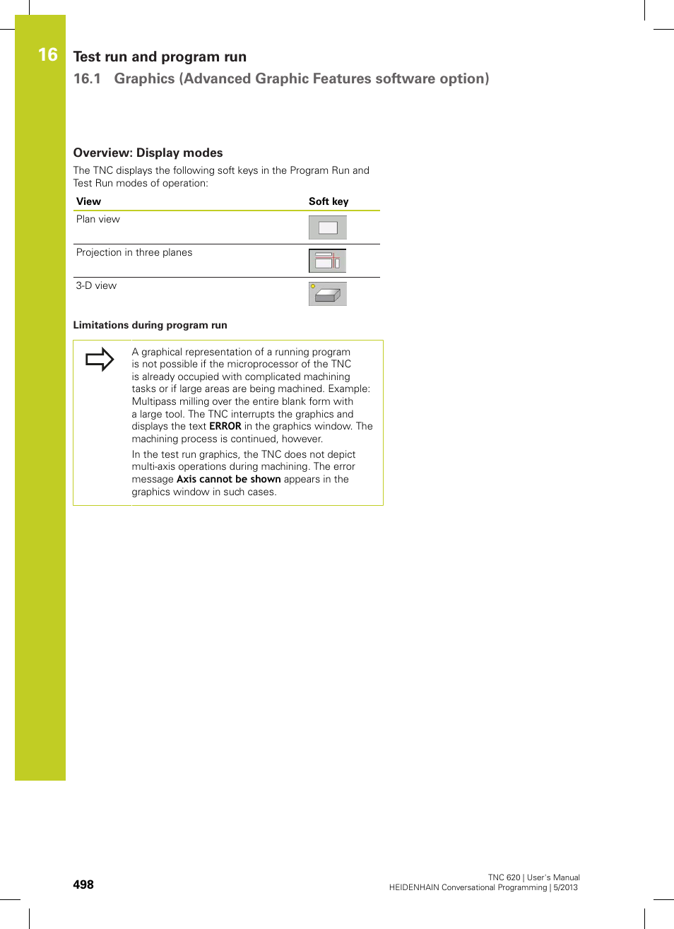 Overview: display modes | HEIDENHAIN TNC 620 (73498x-02) User Manual | Page 498 / 599