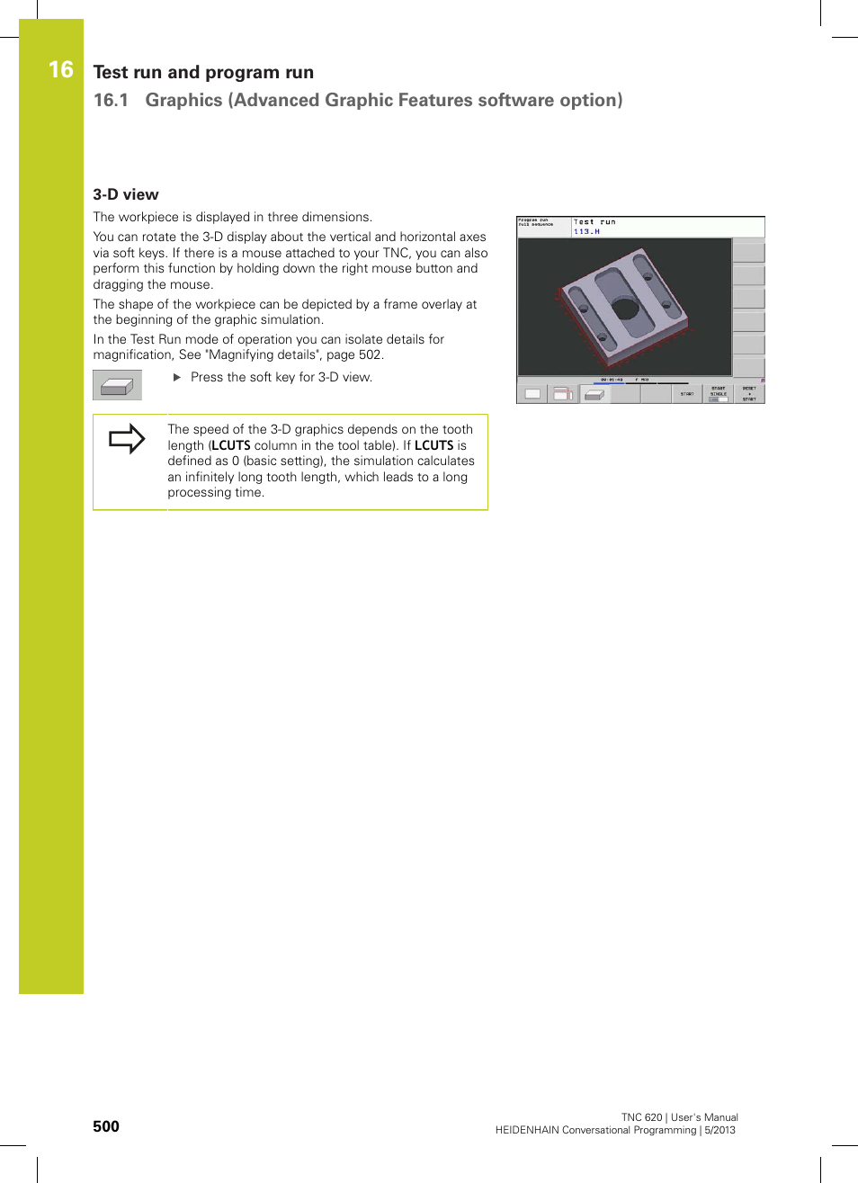 D view | HEIDENHAIN TNC 620 (73498x-02) User Manual | Page 500 / 599