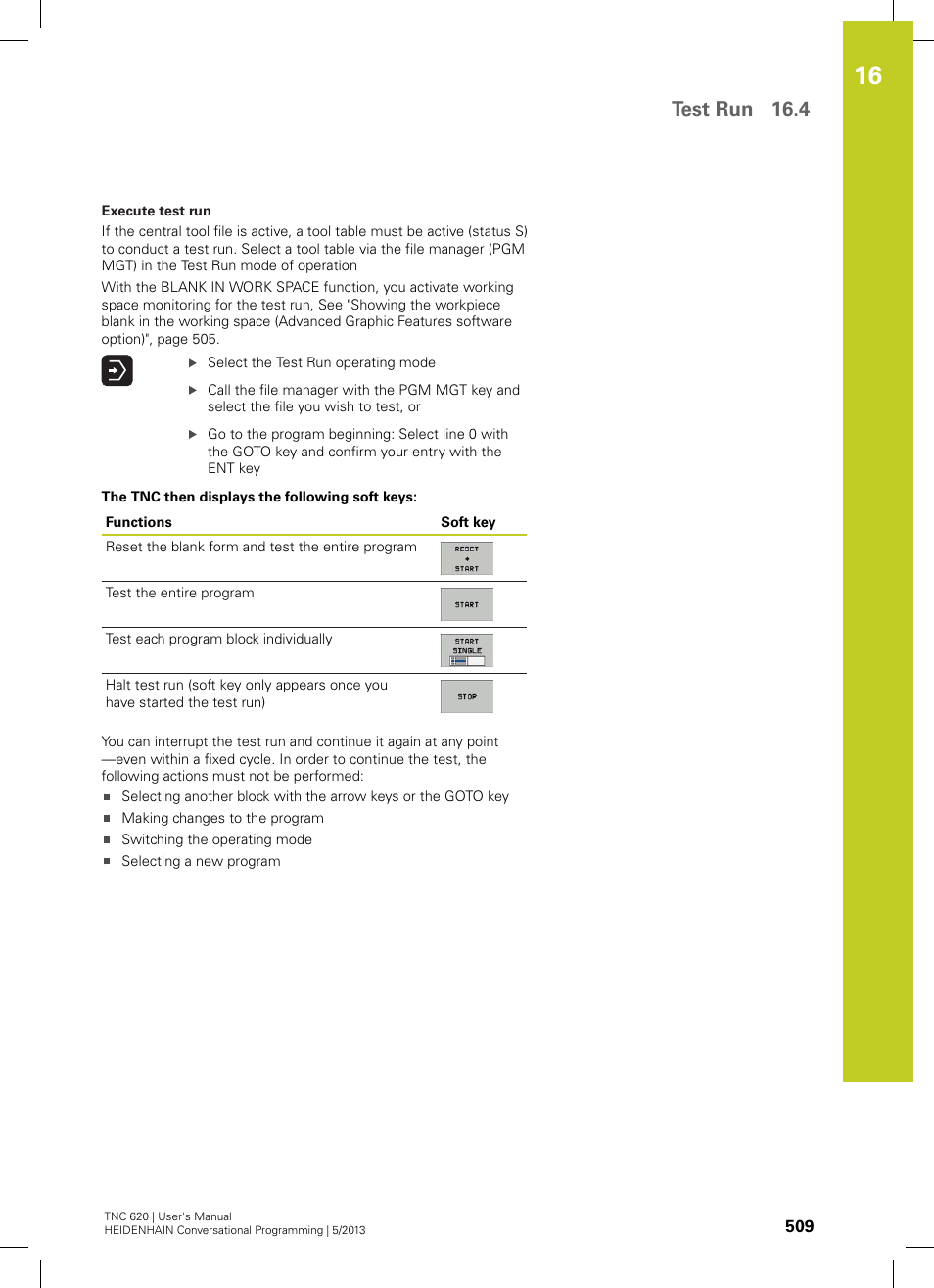 Test run 16.4 | HEIDENHAIN TNC 620 (73498x-02) User Manual | Page 509 / 599