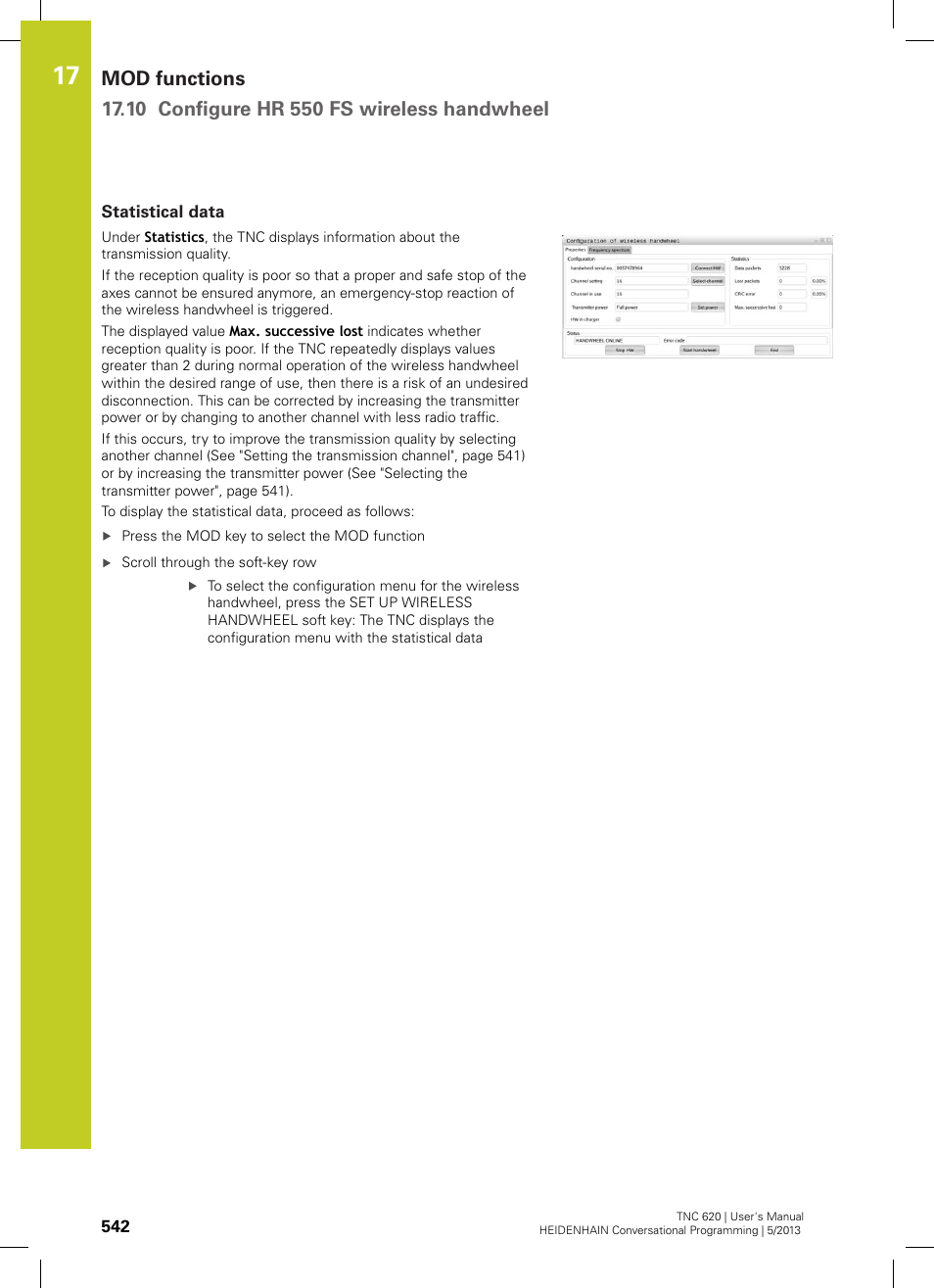 Statistical data | HEIDENHAIN TNC 620 (73498x-02) User Manual | Page 542 / 599