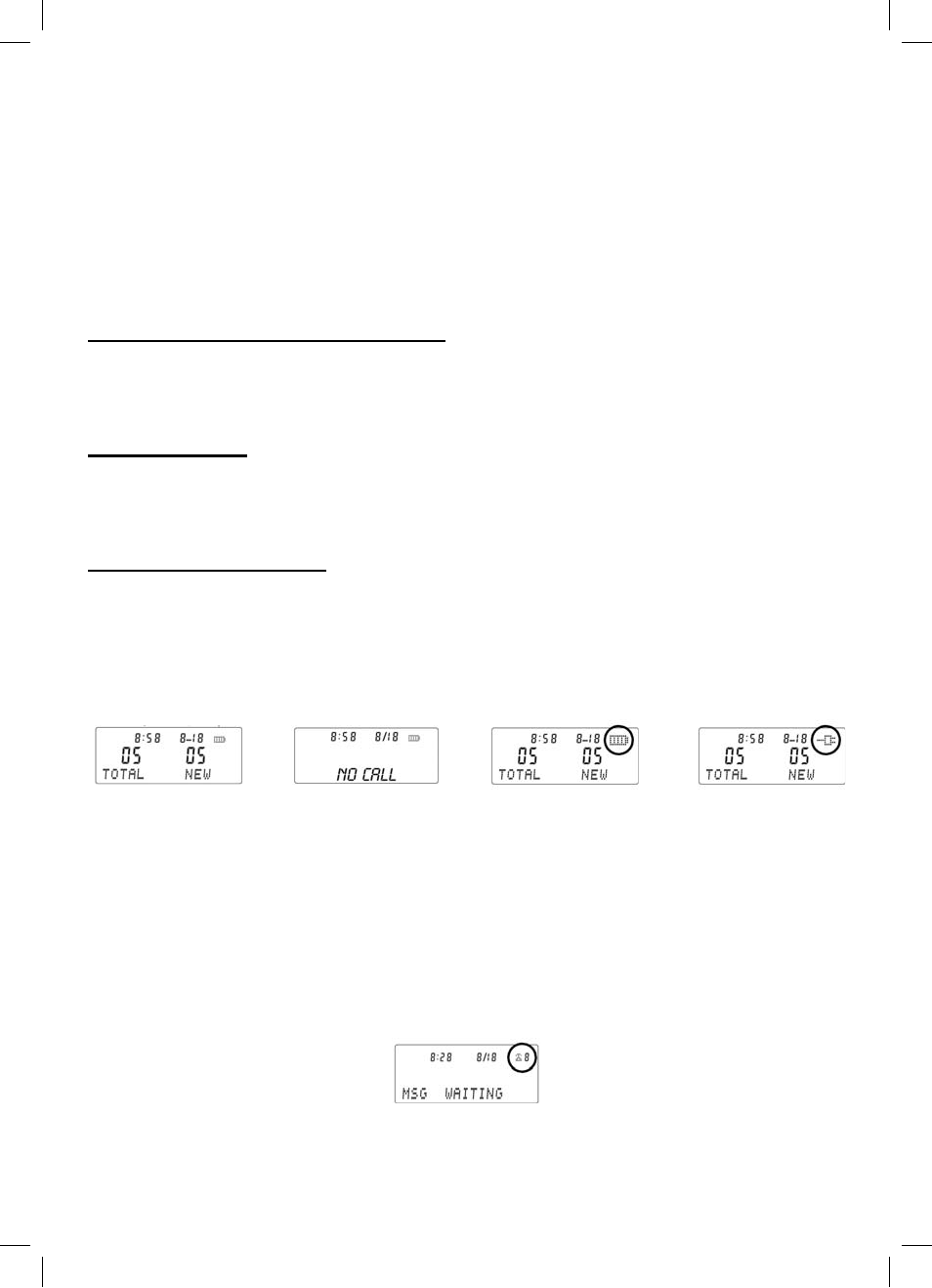 Presentación de la pantalla, Mensaje en espera | ClearSounds CSC50-ER User Manual | Page 109 / 124