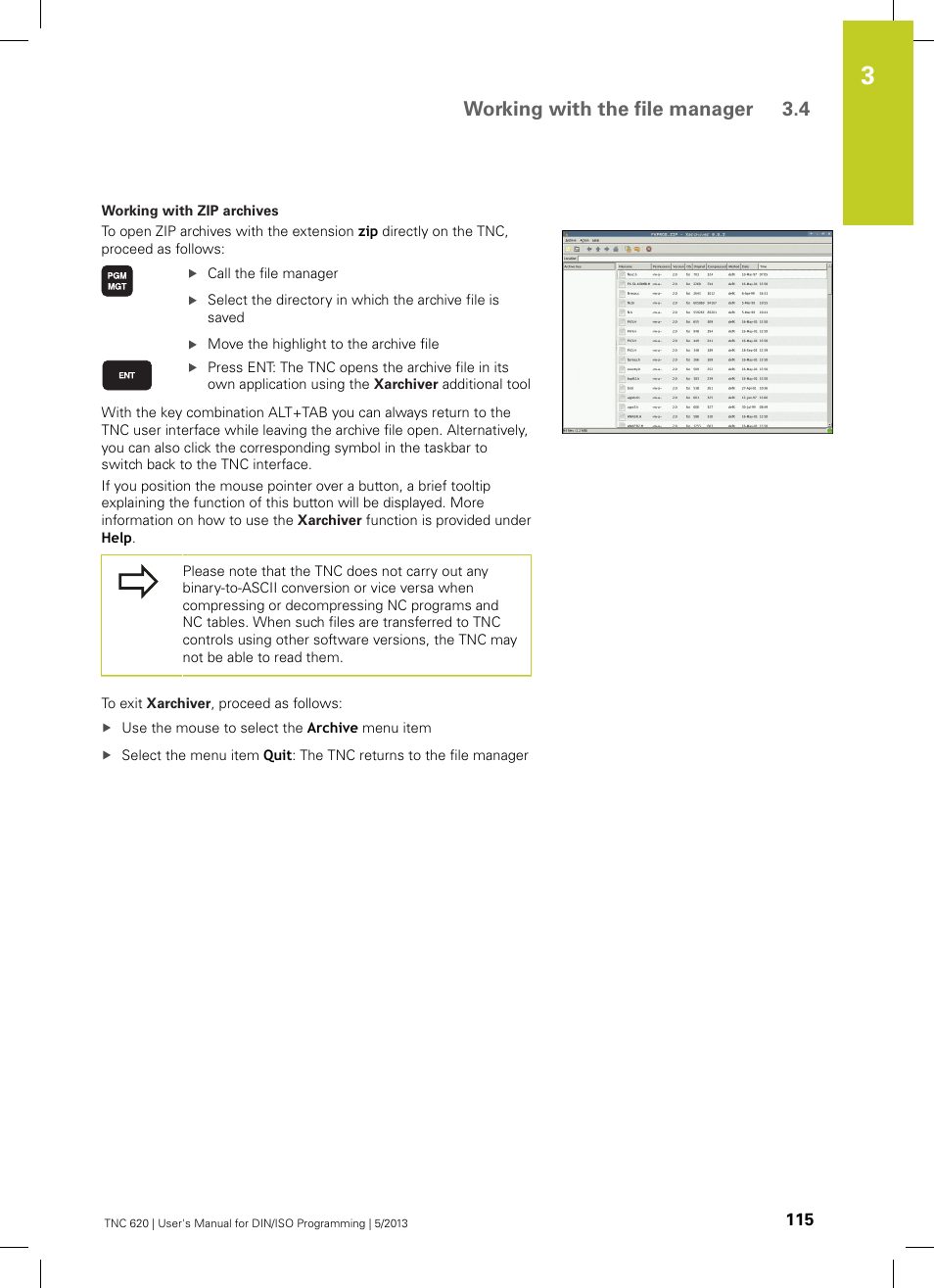 Working with the file manager 3.4 | HEIDENHAIN TNC 620 (73498x-02) ISO programming User Manual | Page 115 / 557